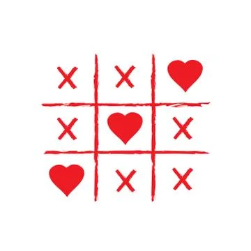Vector tic tac toe Valentine's Day Stock Illustration