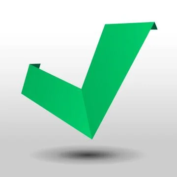 Vector tick. A green check mark on a gray background. Stock-Illustration