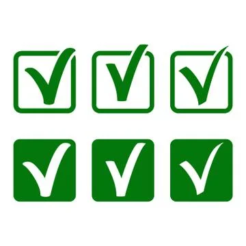 Vector tick signs set on white background Stock Illustration