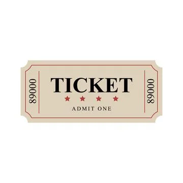 Vector ticket illustration. Retro ticket for cinemas, museums and others Stock Illustration
