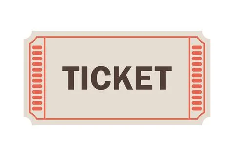 Vector ticket isolated isolated on white background Ilustração Stock
