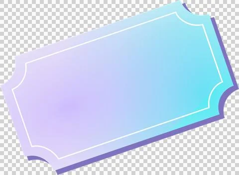 Vector ticket is showing scalloped edges, pastel fill, white border, drop shadow Stock Illustration