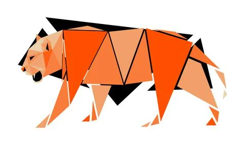 Vector tiger in low poly style Stock Illustration