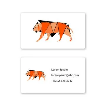 Vector tiger in low poly style . Editable illustration Illustrazione stock