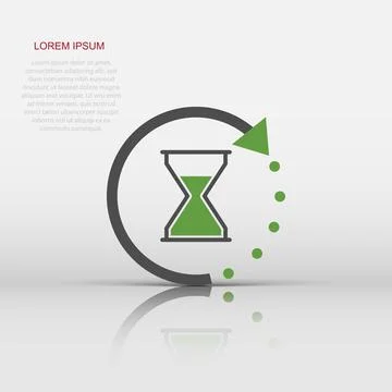 Vector time icon in flat style. Hourglass sign illustration pictogram. Sand.. Stock Illustration