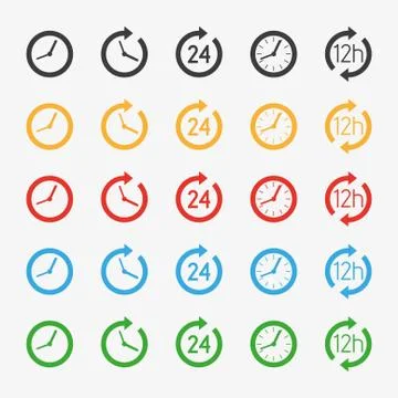 Vector time icons Stock Illustration