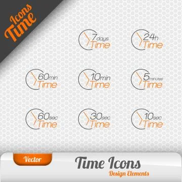 Vector Time Icons Illustrazione stock