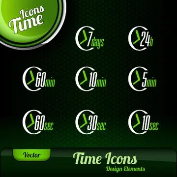 Vector Time Icons Stock Illustration