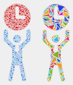 Vector Time Manager Mosaic Icon of Triangles Illustrazione stock