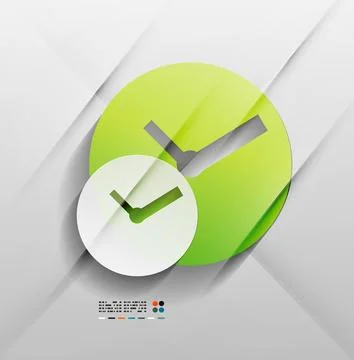 Vector time paper modern clock design Stock Illustration