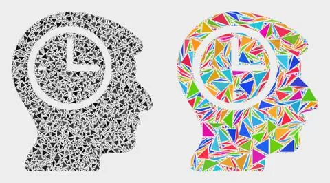 Vector Time Thinking Mosaic Icon of Triangle Elements 스톡 일러스트