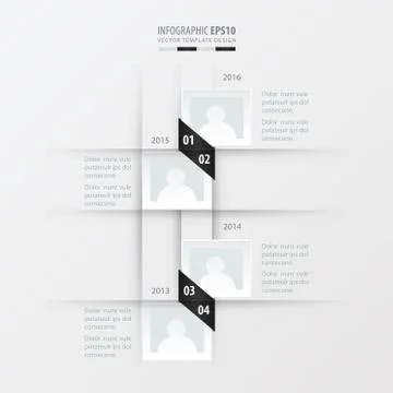 Vector timeline design black and white color Stock Illustration