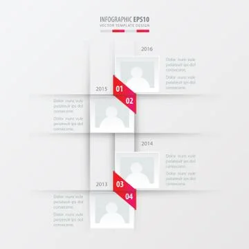 Vector timeline design  pink gradient color Stock Illustration