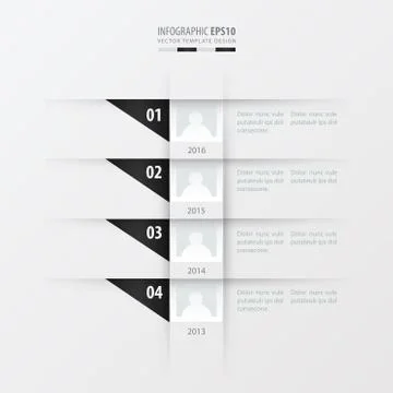 Vector timeline design template  black and white color Illustrazione stock