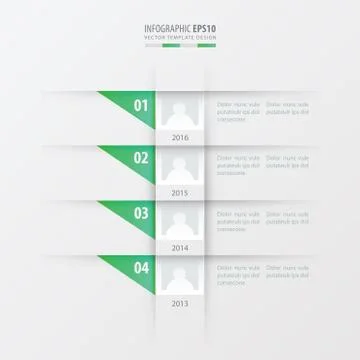 Vector timeline design template   green  gradient color Stock Illustration