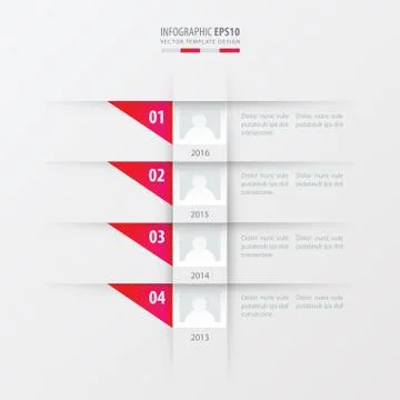 Vector timeline design template   pink gradient color Stock Illustration