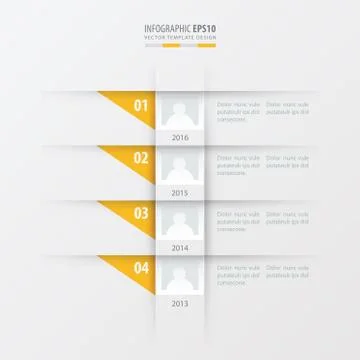 Vector timeline design template  yellow color Stock Illustration