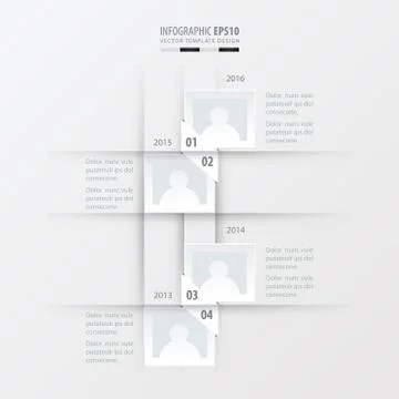 Vector timeline design white color Stock Illustration