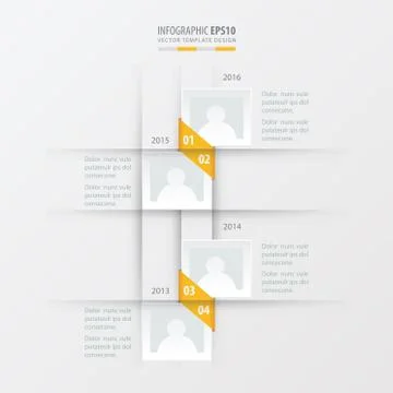 Vector timeline design yellow color Stock Illustration