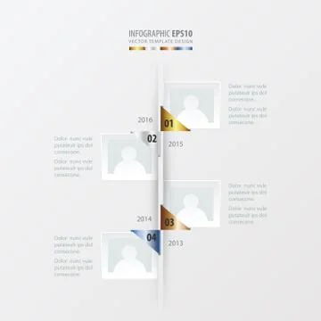 Vector timeline  gold, bronze, silver, blue color Illustrazione stock