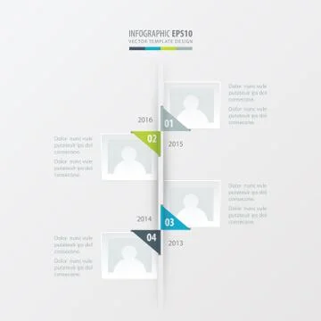 Vector timeline    Green, blue, gray color Stock Illustration