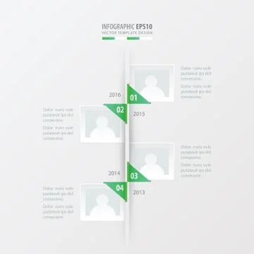 Vector timeline   green  gradient color Stock Illustration