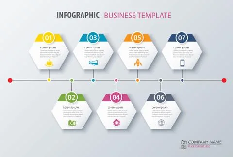 Vector timeline illustration infographics options. Template for brochure, bus Stock Illustration