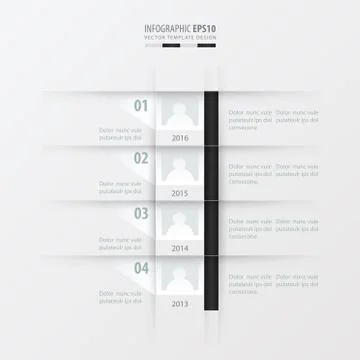 Vector timeline report design template black and white color Illustrazione stock