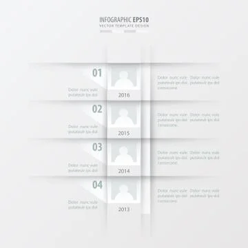 Vector timeline report design template white color Stock Illustration