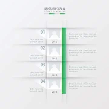 Vector timeline report design template  green  gradient color Stock Illustration