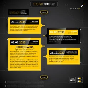 Vector timeline in techno style. Stock Illustration