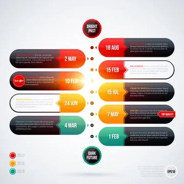 Vector timeline template on white background. EPS10 Stock Illustration