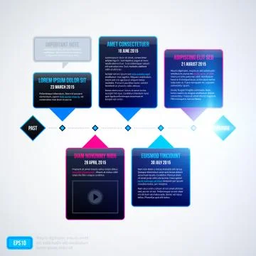 Vector timeline template on white background. EPS10 Stock Illustration