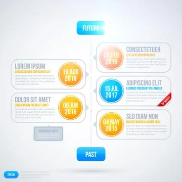 Vector timeline template on white background. EPS10 Stock Illustration