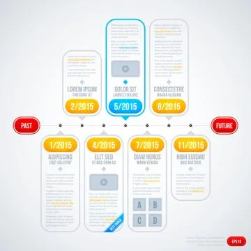Vector timeline template on white background. EPS10 Stock Illustration
