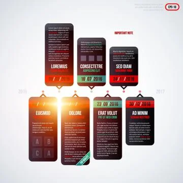 Vector timeline template on white background. EPS10 Stock Illustration