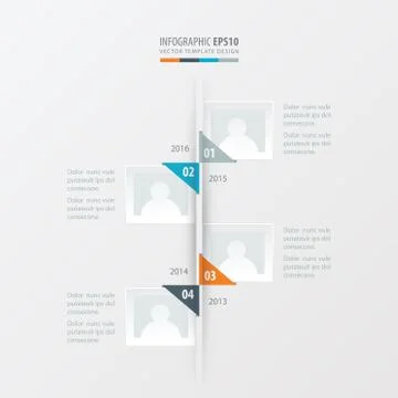 Vector timeline     yellow, blue, pink color Stock Illustration