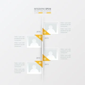 Vector timeline   yellow color Stock Illustration