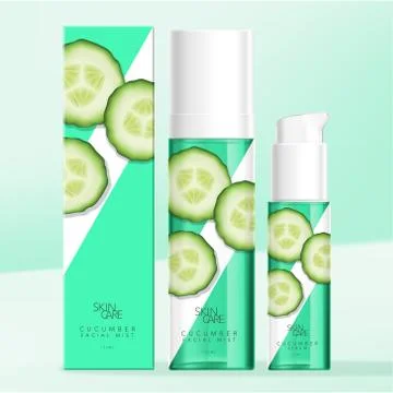 Vector Tinted Green Transparent Plastic or Glass Hair Spray or Body Mist Bottle Stock Illustration