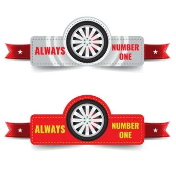 Vector Tire shop logo, emblems and insignia with text space for your slogan and Stock Illustration