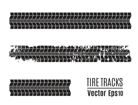 Vector Tire Track Background.Grunge Tire Track. Stock Illustration