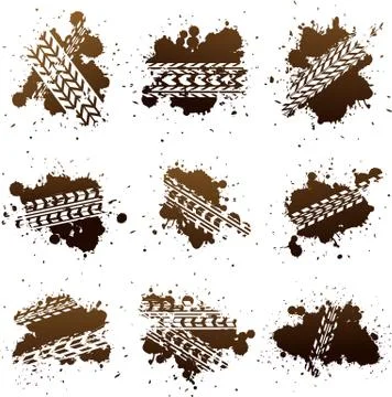 Vector tire track illustration Stock Illustration