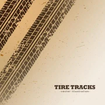 Vector tire tracks on mud background Illustrazione stock