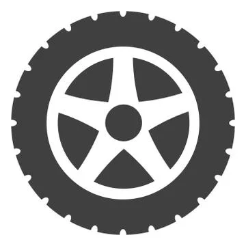 Vector Tire Wheel Flat Icon Symbol Stock Illustration