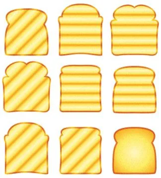 Vector toasted bread slices Illustrazione stock