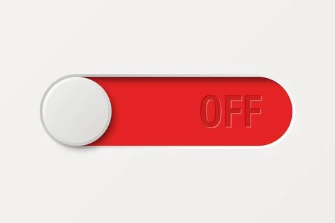 Vector Toggle Switch in Red OFF Position. Modern 3d Interface Element for App or Illustrazione stock