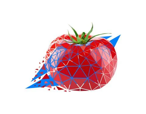 Vector tomato in low poly style Stock Illustration