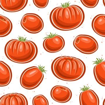 Vector Tomato Seamless Pattern Illustrazione stock