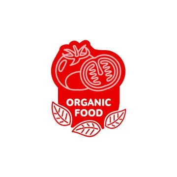 Vector tomato with slice bright line logo icon 스톡 일러스트