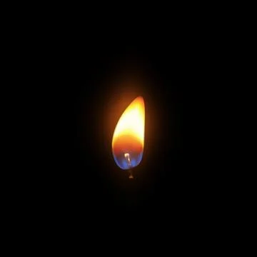 Vector tongue of flame on wick, glow effect. Realistic fire lighting. Stock Illustration